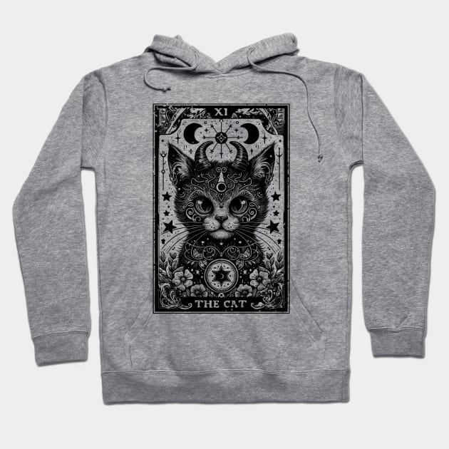 Devilish Cat Tarot Card Hoodie by Helgar